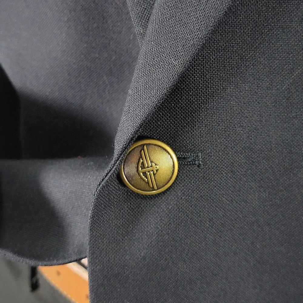 Dockers Men's Sport Coat Blazer Two Button‎ Deep Navy Polyester Wool 46R